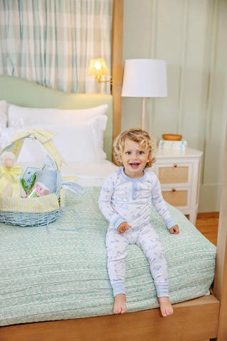 Sutton’s Sweet Dreams Blue Bunny Pajama Set – The Beaufort Bonnet Company-Boys Sleepwear-Simply Blessed Children's Boutique