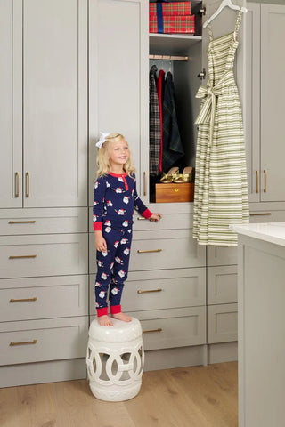 Sutton’s Sweet Dreams Set – Jolly Old St. Nick with Richmond Red | The Beaufort Bonnet Company Pajamas-Girls Sleepwear-Simply Blessed Children's Boutique