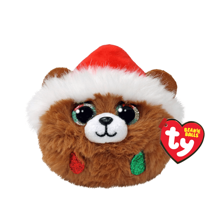TY Brown Bear Beanie Ball - Pudding