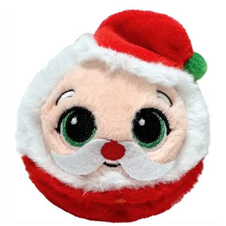Klaus the Santa: Santa Beanie Bouncer plush ball with red suit, white beard, green eyes, and red hat trimmed in white fur.