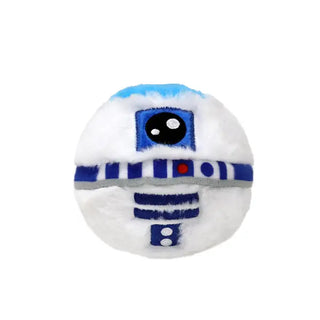 R2-D2 Beanie Bouncer plush ball from TY with white and blue fur patterned like the iconic droid - great for Easter baskets and stockings.

