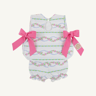 Talbott Tie-Side Set (Heavy Weight) - Garrison Garlands/Winter Park Pink by The Beaufort Bonnet Company-Girls Outfit Sets-Simply Blessed Children's Boutique