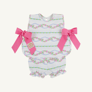 Talbott Tie-Side Set (Heavy Weight) - Garrison Garlands/Winter Park Pink by The Beaufort Bonnet Company-Girls Outfit Sets-Simply Blessed Children's Boutique