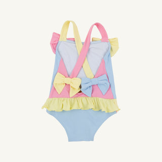 Taylor Bay Bathing Suit - Beale Street Blue/Hamptons Hot Pink/Lake Worth Yellow by The Beaufort Bonnet Company-Girls Swimwear-Simply Blessed Children's Boutique