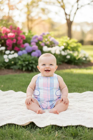 Teddy's Tab Jon Jon in Spring Party Plaid-Misc.-Simply Blessed Children's Boutique