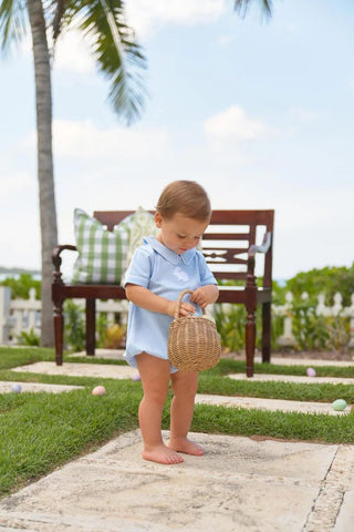 The Beaufort Bonnet Company | Biltmore Bubble - Blue Bunny Baby Boy Easter Romper-Boys One-Piece-Simply Blessed Children's Boutique