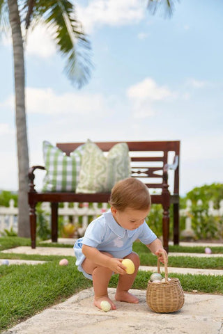 The Beaufort Bonnet Company | Biltmore Bubble - Blue Bunny Baby Boy Easter Romper-Boys One-Piece-Simply Blessed Children's Boutique
