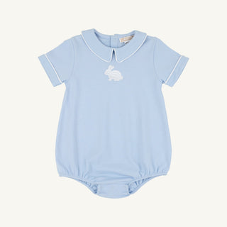 The Beaufort Bonnet Company | Biltmore Bubble - Blue Bunny Baby Boy Easter Romper-Boys One-Piece-Simply Blessed Children's Boutique