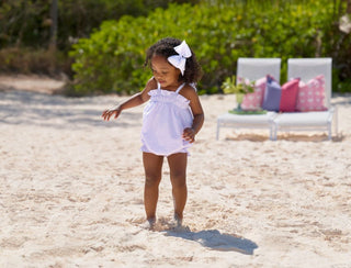 The Beaufort Bonnet Company Rosey Romper - Lauderdale Lavender Gingham-Girls One-Piece-Simply Blessed Children's Boutique
