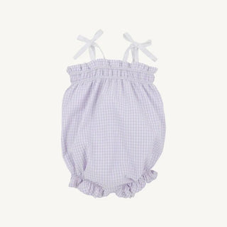 The Beaufort Bonnet Company Rosey Romper - Lauderdale Lavender Gingham-Girls One-Piece-Simply Blessed Children's Boutique