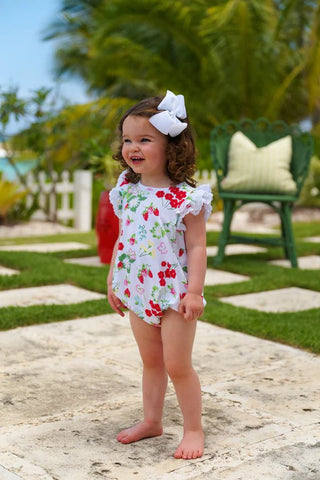 The Beaufort Bonnet Company Ruehling Ruffle Bubble - Berry Sweet Pima Cotton-Girls One-Piece-Simply Blessed Children's Boutique