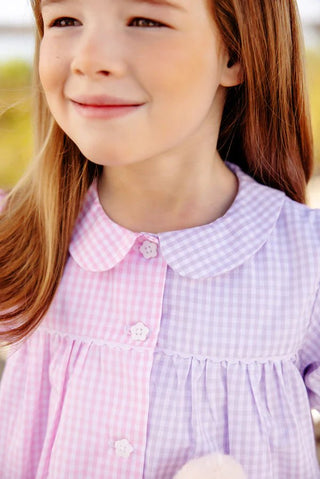 The Beaufort Bonnet Company Tabitha’s Teacher’s Pet Dress - Pink & Lavender Gingham-Girls Dresses-Simply Blessed Children's Boutique