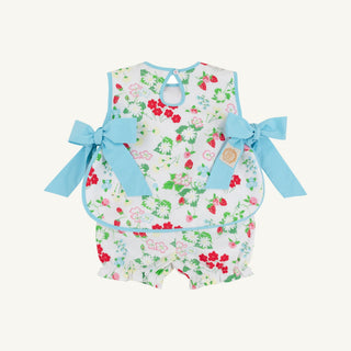 The Beaufort Bonnet Company Talbot Tie-Side Set - Berry Sweet Strawberry & Belhaven Blue-Girls Outfit Sets-Simply Blessed Children's Boutique