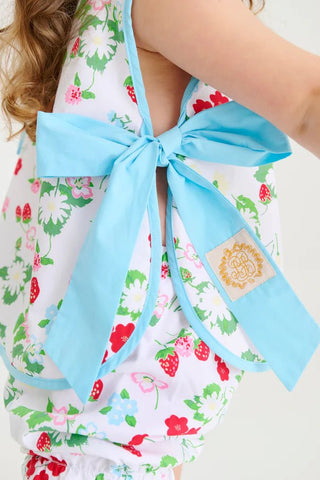 The Beaufort Bonnet Company Talbot Tie-Side Set - Berry Sweet Strawberry & Belhaven Blue-Girls Outfit Sets-Simply Blessed Children's Boutique