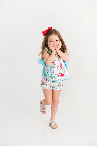 The Beaufort Bonnet Company Talbot Tie-Side Set - Berry Sweet Strawberry & Belhaven Blue-Girls Outfit Sets-Simply Blessed Children's Boutique