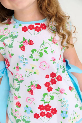 The Beaufort Bonnet Company Talbot Tie-Side Set - Berry Sweet Strawberry & Belhaven Blue-Girls Outfit Sets-Simply Blessed Children's Boutique