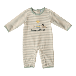 Three Sisters Baby Boy Away in a Manger Christmas Romper-Infants-Simply Blessed Children's Boutique