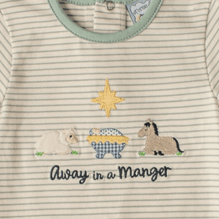 Three Sisters Baby Boy Away in a Manger Christmas Romper-Infants-Simply Blessed Children's Boutique