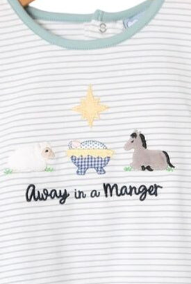 Three Sisters Girls Away in a Manger Christmas Ruffle Pant Set - Simply Blessed Children's Boutique
