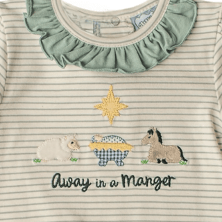 Three Sisters Baby Girl Away in a Manger Christmas Romper - Simply Blessed Children's Boutique
