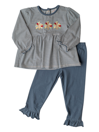 Three Sisters Girls Turkey Lurkey Top and Ruffle Pant Set-Girls Outfit Sets-Simply Blessed Children's Boutique