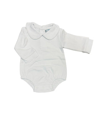 Three Sisters White Long Sleeve Onesie with Peter Pan Collar
