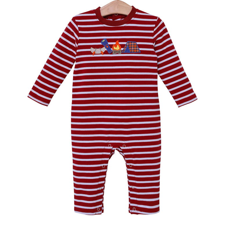 Trotter Street Kids Camping Applique Romper