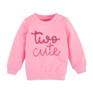 Two Cute Birthday Sweatshirt - Mud Pie-Misc.-Simply Blessed Children's Boutique