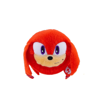 Ty Beanie Bouncers Knuckles plush from Sonic the Hedgehog with red fur, serious expression and round bouncing plush body.