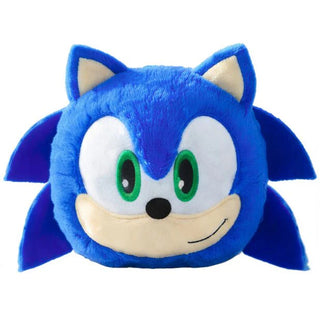 Ty Beanie Bouncers Sonic plush with bright blue fur, green eyes and classic Sonic face in a round bouncing plush design