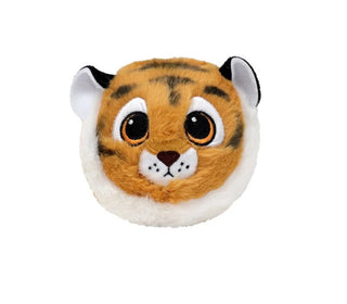 Ty Beanie Bouncers Stripes the Tiger plush toy with orange fur, black stripes and embroidered face in soft round bouncing plush design.