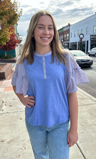 Umgee Lilac Batwing-Sleeve Top-Women's Short Sleeve Shirt-Simply Blessed Children's Boutique