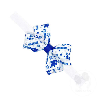 University of Kentucky Star Print Bow Headband - Mini or Medium Size-Hair Accessories-Simply Blessed Children's Boutique