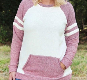 Boxercraft Garnet and Oatmeal Cozy Contrast Pullover