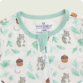 Warmies Gray Squirrel Bamboo Convertible Footed Sleeper-Infants-Simply Blessed Children's Boutique