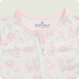 Warmies Pink Axolotl Bamboo Covertible Footed Sleeper-Infants-Simply Blessed Children's Boutique