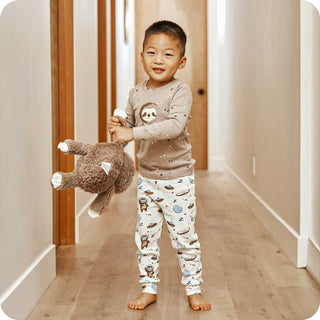 Warmies Toddler Sloth Cotton or Bamboo Pajama Set-Boys Sleepwear-Simply Blessed Children's Boutique