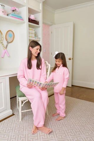 Women's Cassidy Comfy Crewneck – Sandpearl Pink (Quilted) From The Beaufort Bonnet Company-Women's Sweatshirt/Pullover-Simply Blessed Children's Boutique