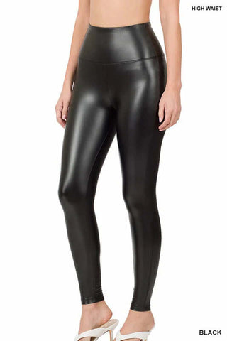 Zenana Faux Leather Leggings-Women's Leggings-Simply Blessed Children's Boutique