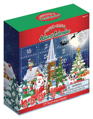 Zorbitz Squish Amal Advent Calendar front cover showing collectible holiday Squish-Amal toys and surprises for Christmas.