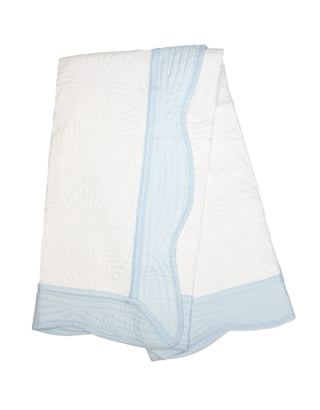 Monogrammable Baby Quilt - Light Blue or Pink Trim-Baby Accessories-Simply Blessed Children's Boutique