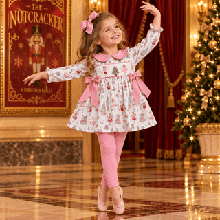 Three Sisters Girls Smocked Nutcracker Christmas Tunic and Legging Set - Simply Blessed Children's Boutique