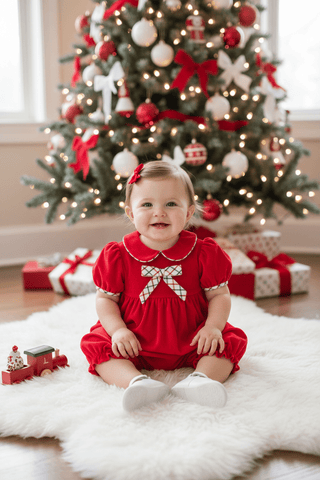 Banks Bow Bubble - Richmond Road Red/Old Town Tattersall from The Beaufort Bonnet Company-Infants-Simply Blessed Children's Boutique