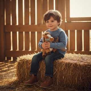 Angel Dear Blue Horse Head Raglan Sweatshirt-Boys Sweatshirt/Pullover-Simply Blessed Children's Boutique