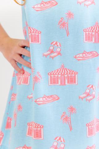 Angel Sleeve Polly Play Dress – Parrot Cay Canopy/Sandpearl Pink | The Beaufort Bonnet Company