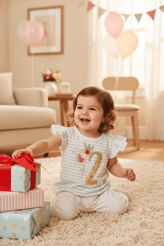 Mud Pie Girls' 2nd Birthday Tee-Girls Short Sleeve Shirts-Simply Blessed Children's Boutique