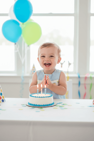Blue Smocked Happy Birthday John John - Simply Blessed Children's Boutique