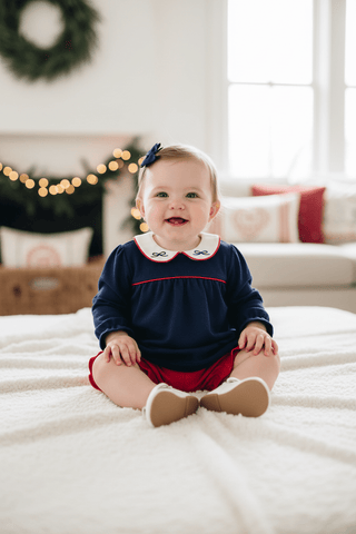 Bon Air Bloomer Set - Nantucket Navy with Richmond Red and Worth Avenue White/TBBC-Misc.-Simply Blessed Children's Boutique
