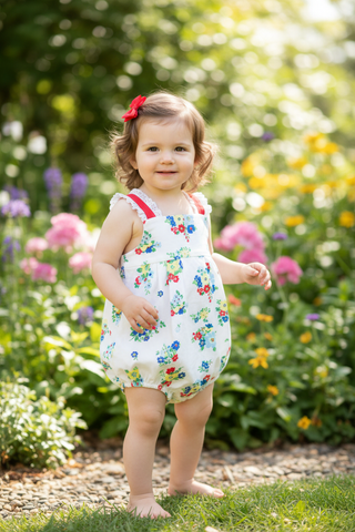 Branham Bubble - Biltmore Blooms (Buckhead Blue)/Richmond Red/Worth Ave White by The Beaufort Bonnet Company-Girls One-Piece-Simply Blessed Children's Boutique