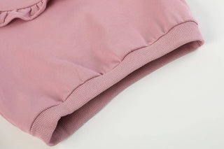 Blush Rose Ruffle Sweatshirt with Jogger Pant Set